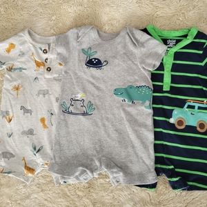 3 Carters Baby Boy Rompers